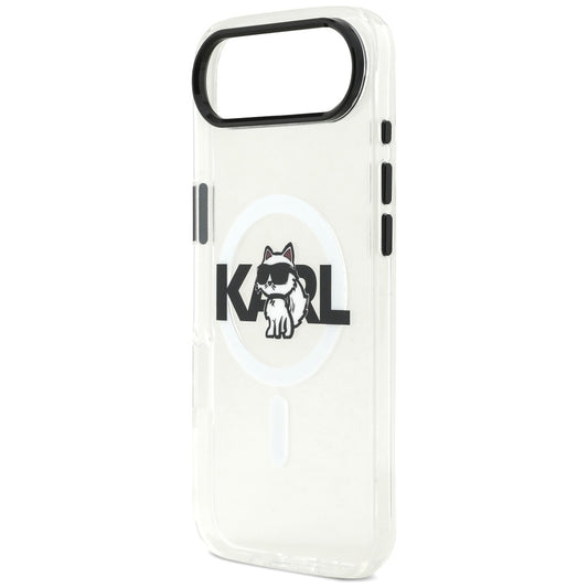 MagSafe Hülle für Apple iPhone 17 Air, Karl Lagerfeld, IML Sketch Logo Choupette, Transparent