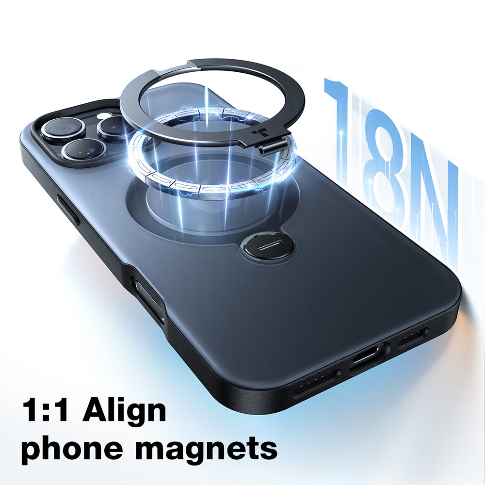 MagSafe Case for Apple iPhone 17 Air, Torras, Ostand Spin, Transparent