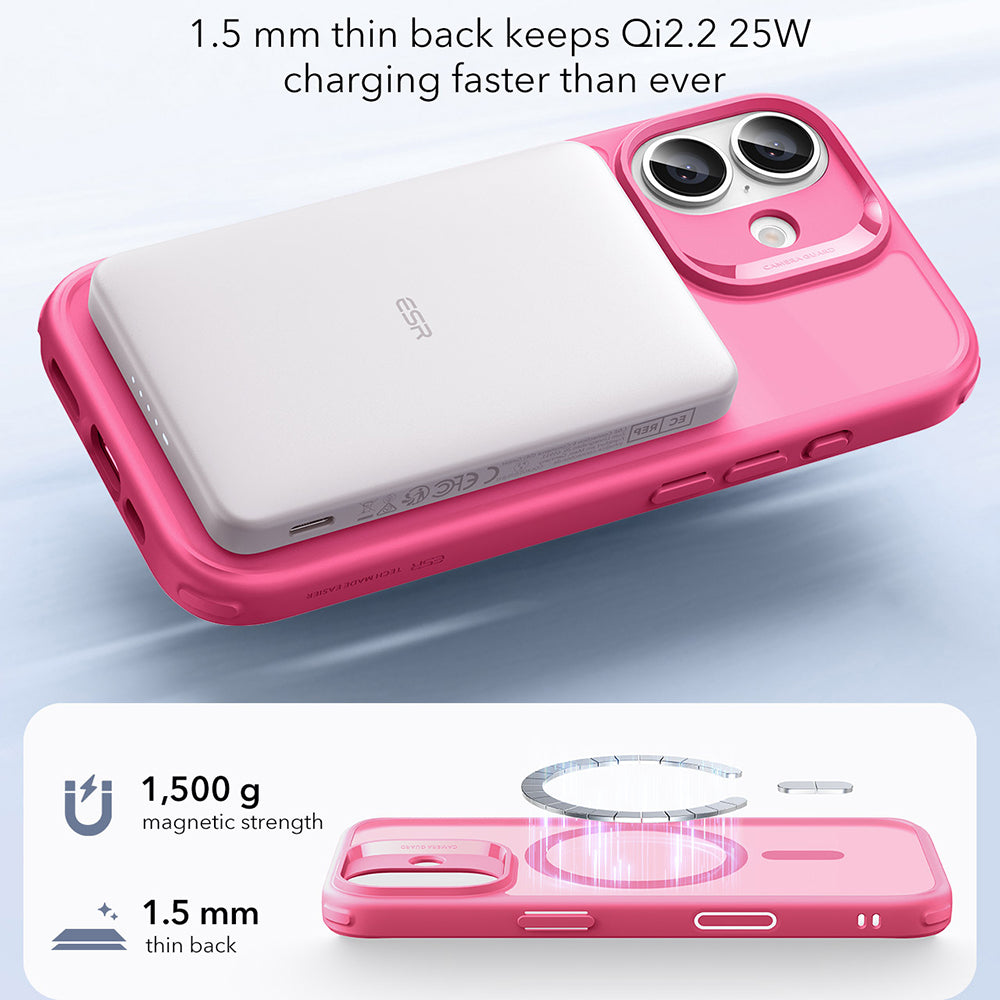 MagSafe Hülle für Apple iPhone 17, ESR, Classic Hybrid, Satinrosa