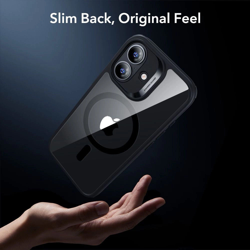 MagSafe Hülle für Apple iPhone 17, ESR, Classic Hybrid mit Displayschutz, Schwarz Transparent