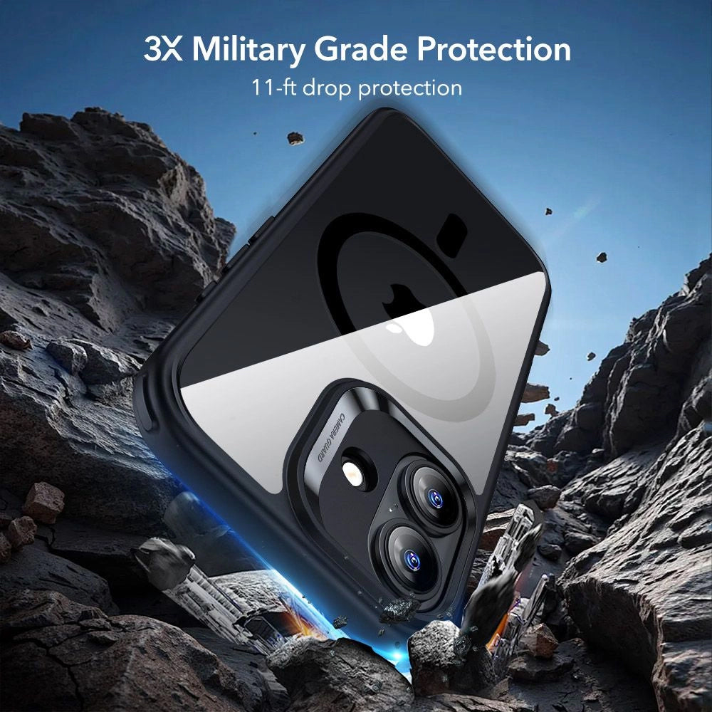 MagSafe Hülle für Apple iPhone 17, ESR, Classic Hybrid mit Displayschutz, Schwarz Transparent