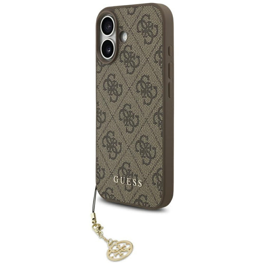 MagSafe Hülle für Apple iPhone 17, Guess, 4G Charm Cradle, Braun