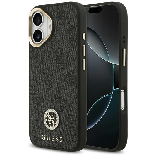 MagSafe Hülle für Apple iPhone 17, Guess, 4G Strass Logo, Schwarz