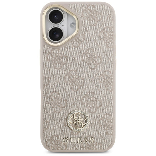 MagSafe Hülle für Apple iPhone 17, Guess, 4G Strass Logo, Rosa