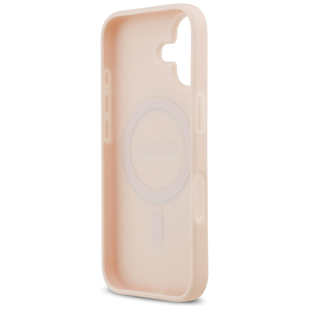 MagSafe Hülle für Apple iPhone 17, Guess, Grained Flowers, Rosa