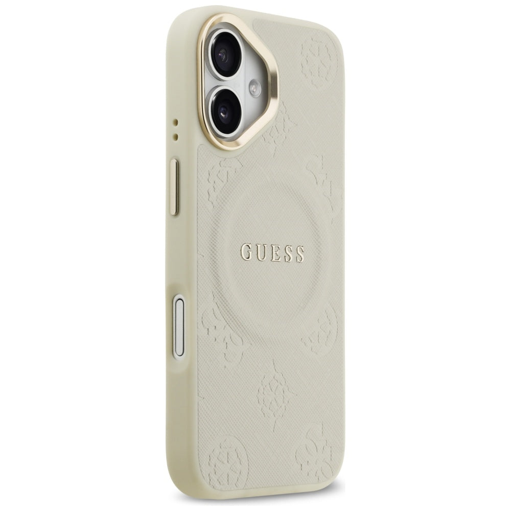 MagSafe Case for Apple iPhone 17, Guess, Peony Hot Stamp, Beige