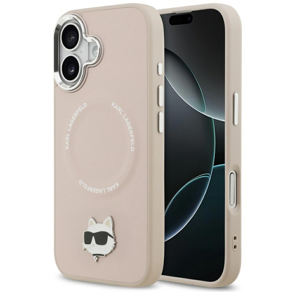 MagSafe Hülle für Apple iPhone 17, Karl Lagerfeld, Choupette Pin, Rosa