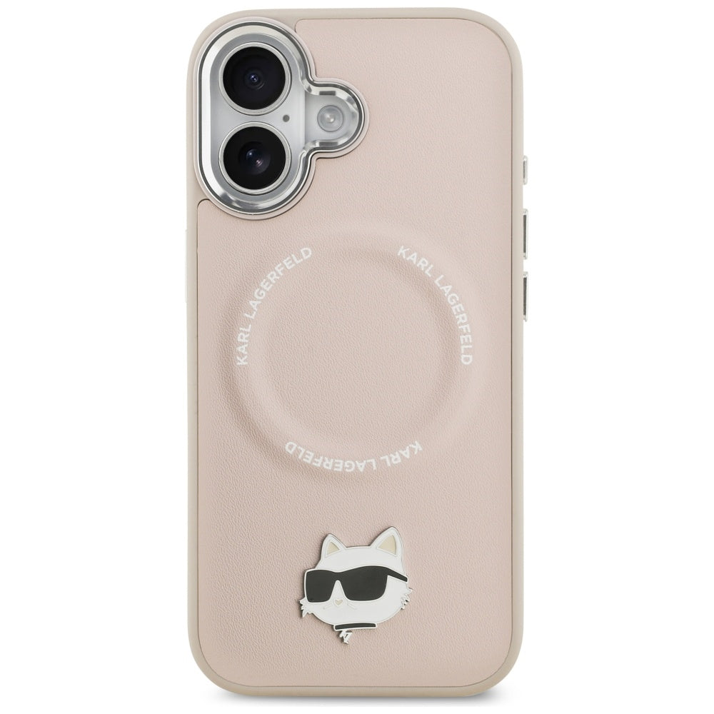 MagSafe Hülle für Apple iPhone 17, Karl Lagerfeld, Choupette Pin, Rosa
