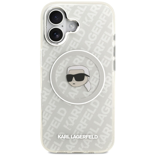 MagSafe Hülle für Apple iPhone 17, Karl Lagerfeld, IML Karl`s Head, Grau