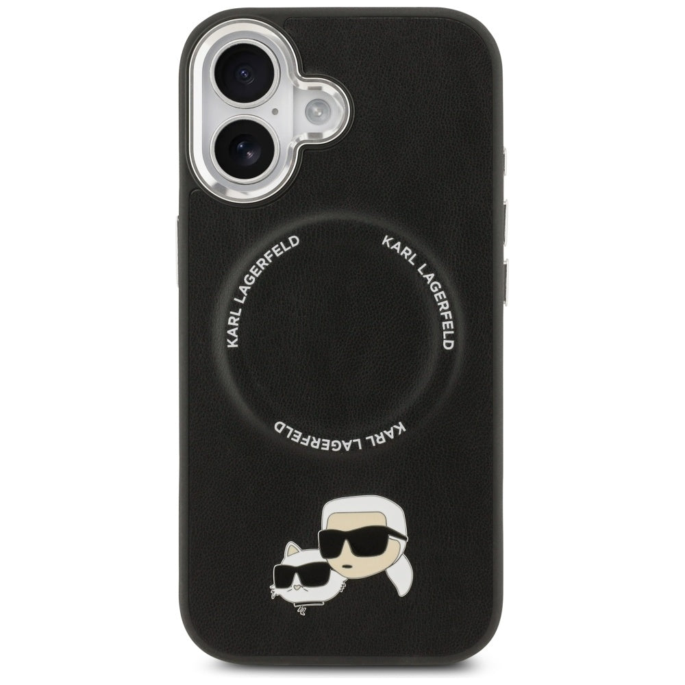 MagSafe Hülle für Apple iPhone 17, Karl Lagerfeld, Karl & Choupette Pins, Schwarz