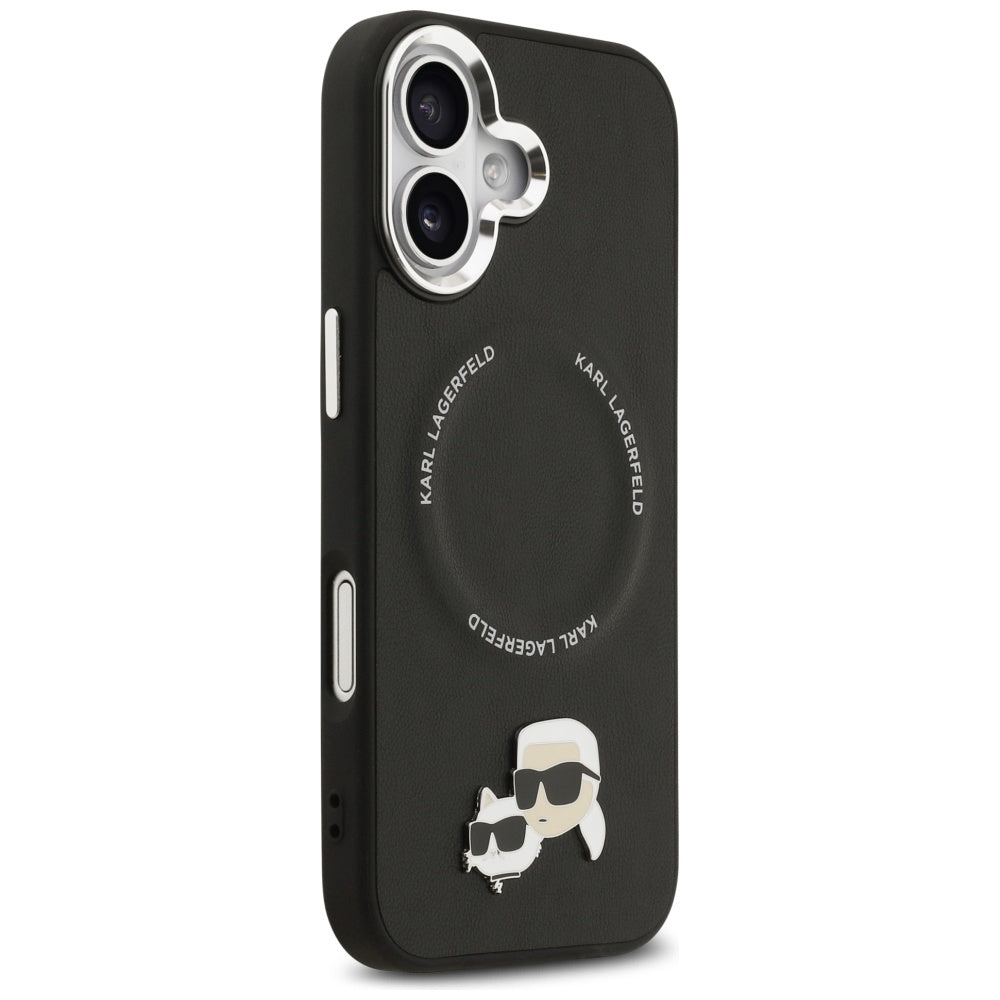 MagSafe Hülle für Apple iPhone 17, Karl Lagerfeld, Karl & Choupette Pins, Schwarz