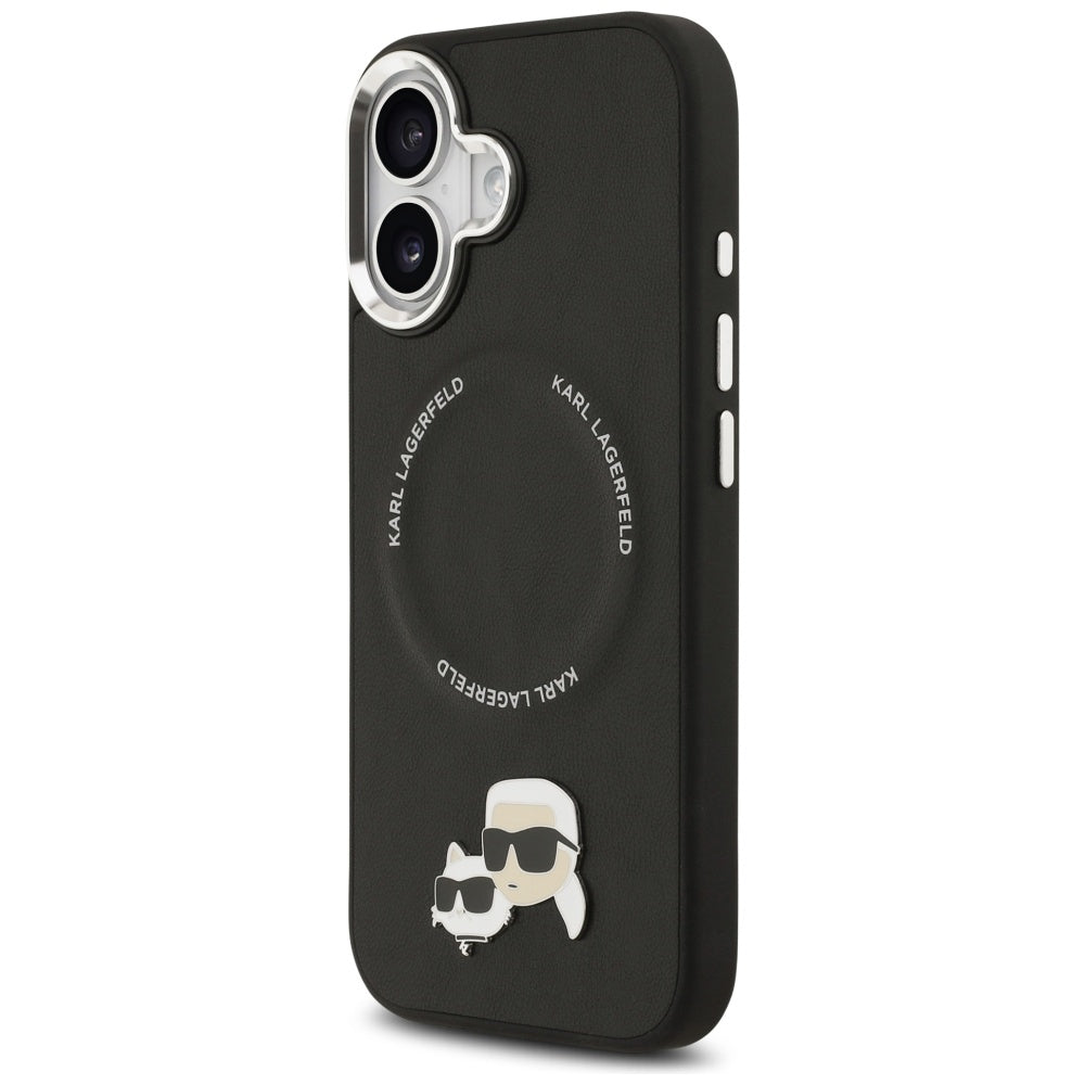 MagSafe Hülle für Apple iPhone 17, Karl Lagerfeld, Karl & Choupette Pins, Schwarz