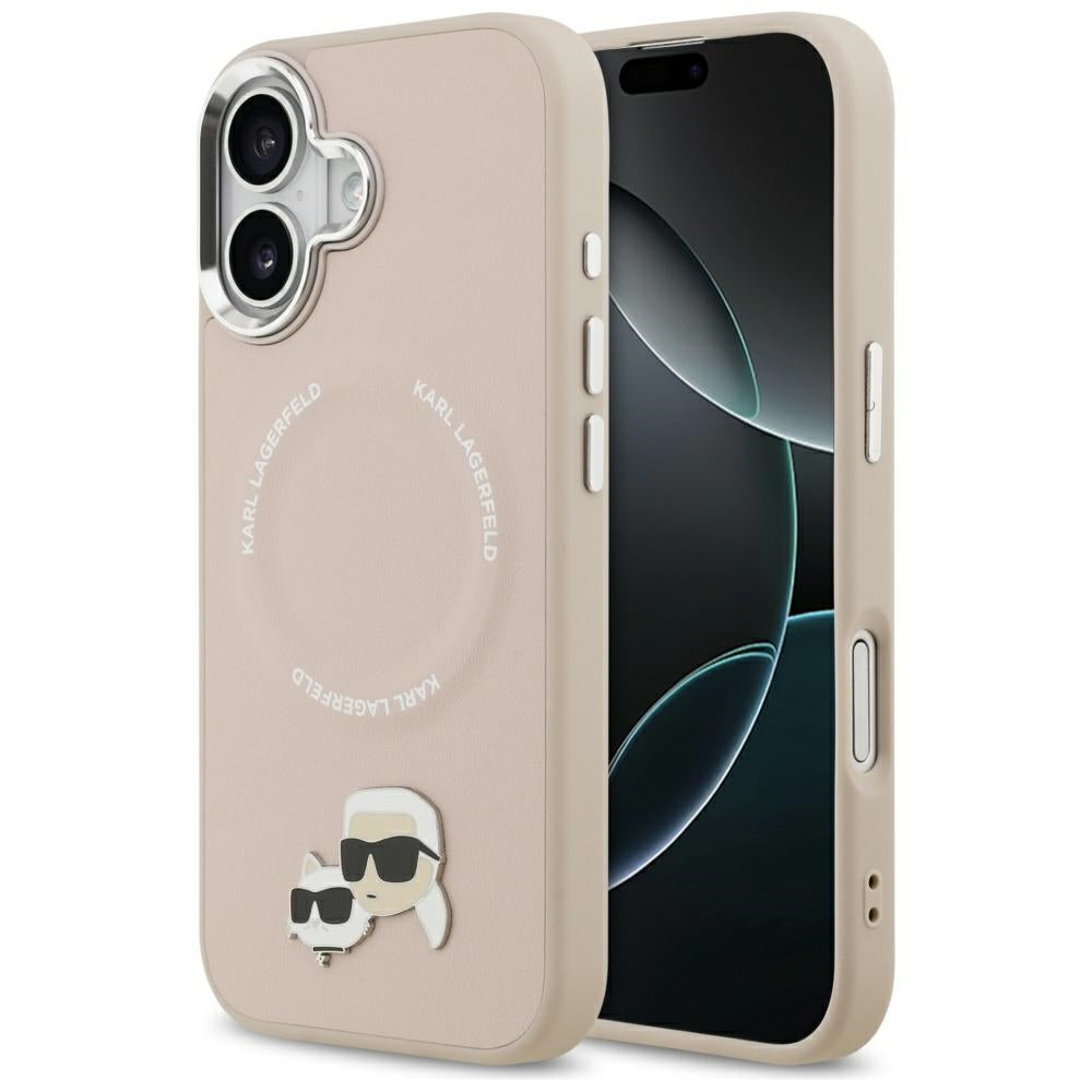 MagSafe Hülle für Apple iPhone 17, Karl Lagerfeld, Karl & Choupette Pins, Rosa