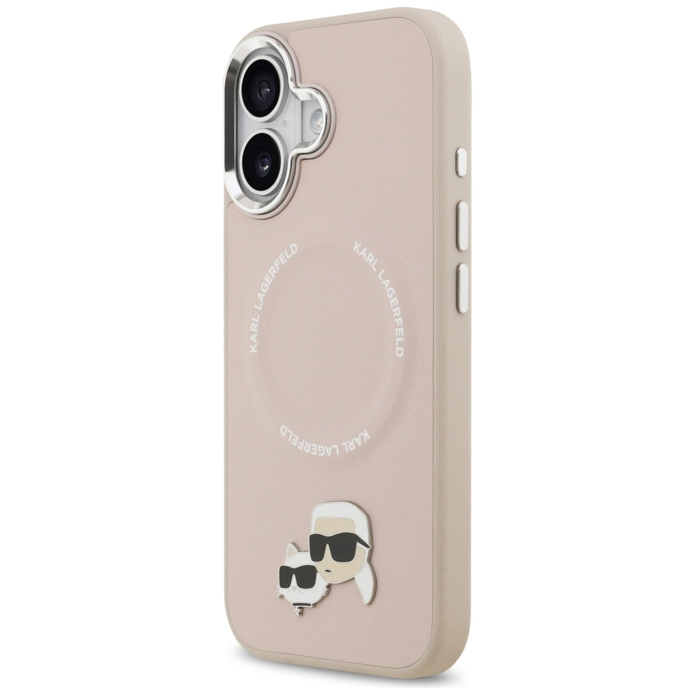 MagSafe Hülle für Apple iPhone 17, Karl Lagerfeld, Karl & Choupette Pins, Rosa