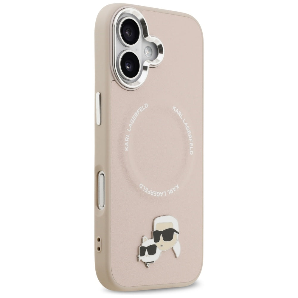 MagSafe Hülle für Apple iPhone 17, Karl Lagerfeld, Karl & Choupette Pins, Rosa