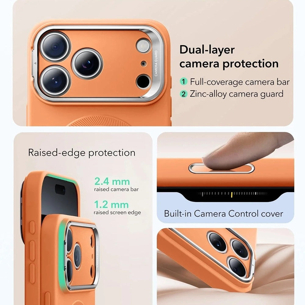 MagSafe Hülle für Apple iPhone 17 Pro, ESR, Cloud Soft Kickstand, Orange
