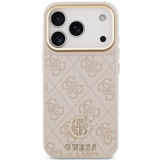 MagSafe Hülle für Apple iPhone 17 Pro, Guess, 4G Strass Logo, Rosa