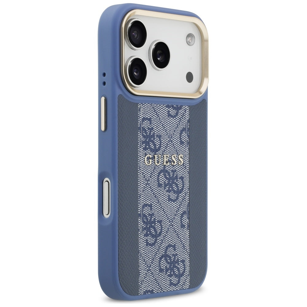 MagSafe Hülle für Apple iPhone 17 Pro, Guess, 4G Stripe, Blau
