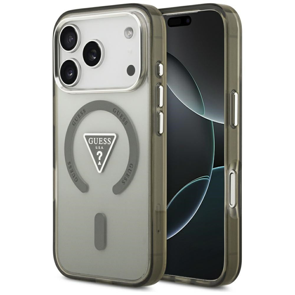 MagSafe Hülle für Apple iPhone 17 Pro, Guess, IML Gradient Triangle Logo, Khaki