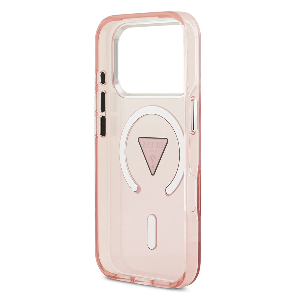 MagSafe Hülle für Apple iPhone 17 Pro, Guess, IML Gradient Triangle Logo, Rosa