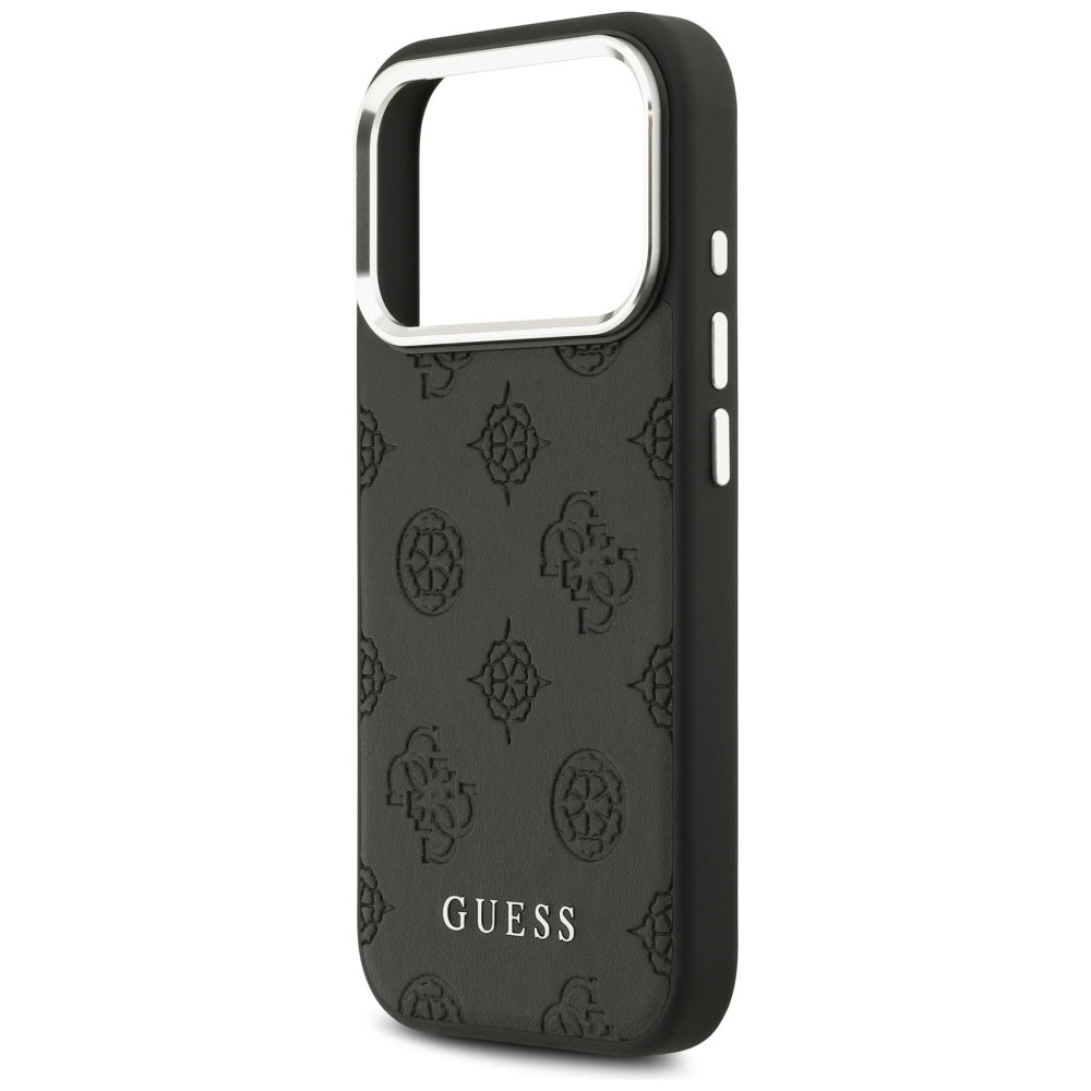 MagSafe Hülle für Apple iPhone 17 Pro, Guess, Peony Hot Stamp Script, Schwarz