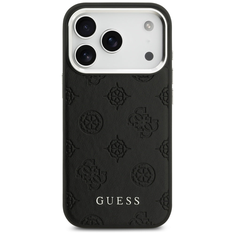 MagSafe Hülle für Apple iPhone 17 Pro, Guess, Peony Hot Stamp Script, Schwarz