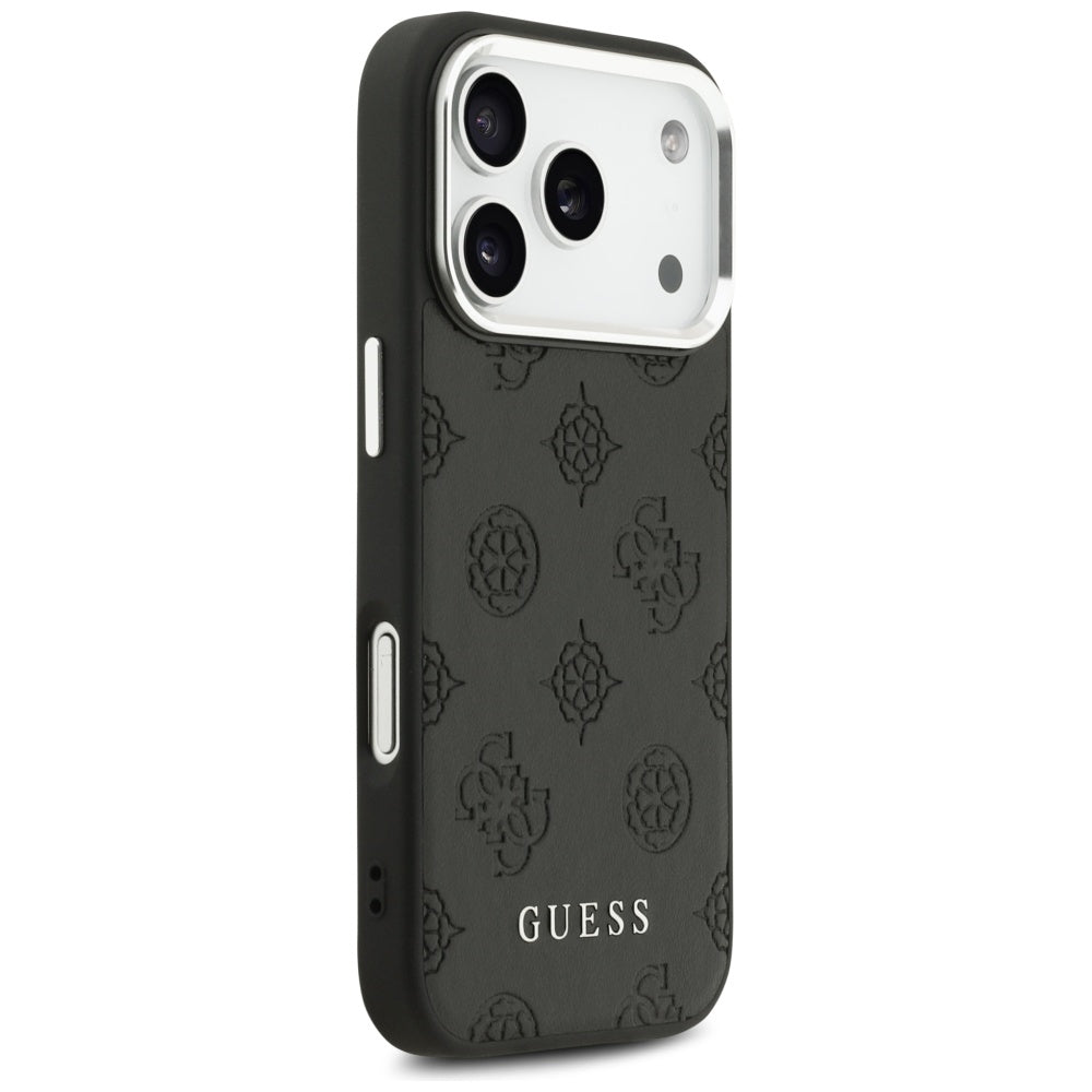 MagSafe Hülle für Apple iPhone 17 Pro, Guess, Peony Hot Stamp Script, Schwarz