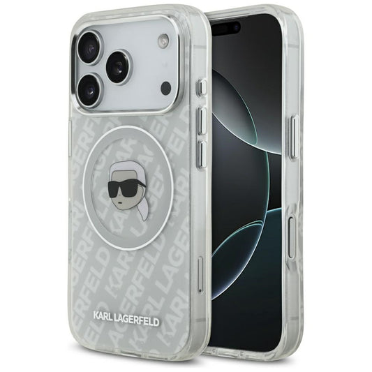 MagSafe Hülle für Apple iPhone 17 Pro, Karl Lagerfeld, IML Karl`s Head, Grau