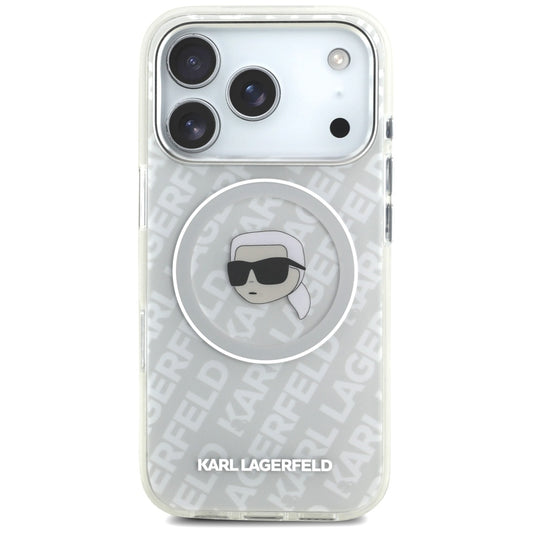 MagSafe Hülle für Apple iPhone 17 Pro, Karl Lagerfeld, IML Karl`s Head, Grau
