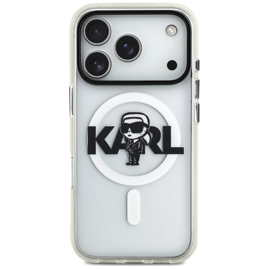 MagSafe Hülle für Apple iPhone 17 Pro, Karl Lagerfeld, IML Sketch Logo Karl, Transparent