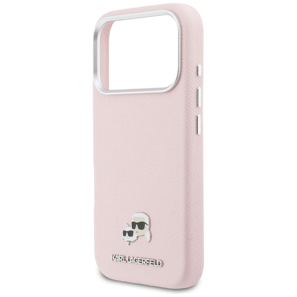 MagSafe Hülle für Apple iPhone 17 Pro, Karl Lagerfeld, Karl & Choupette Head's Pin, Rosa