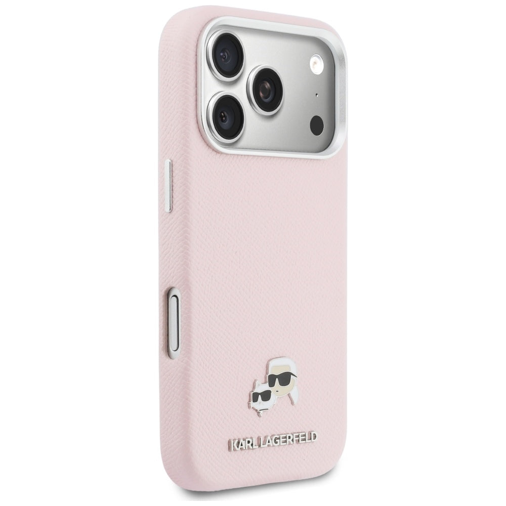 MagSafe Hülle für Apple iPhone 17 Pro, Karl Lagerfeld, Karl & Choupette Head's Pin, Rosa