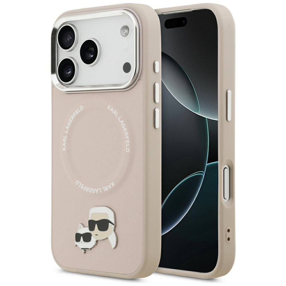 MagSafe Hülle für Apple iPhone 17 Pro, Karl Lagerfeld, Karl & Choupette Pins, Rosa