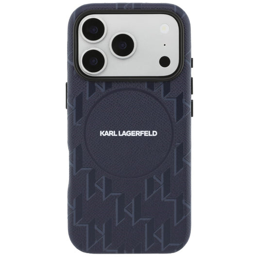 MagSafe Hülle für Apple iPhone 17 Pro, Karl Lagerfeld, KL Monogram Logo, Blau