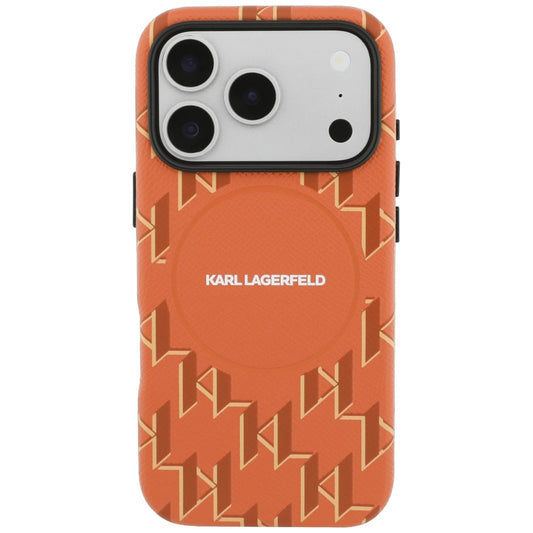 MagSafe Hülle für Apple iPhone 17 Pro, Karl Lagerfeld, KL Monogram Logo, Orange
