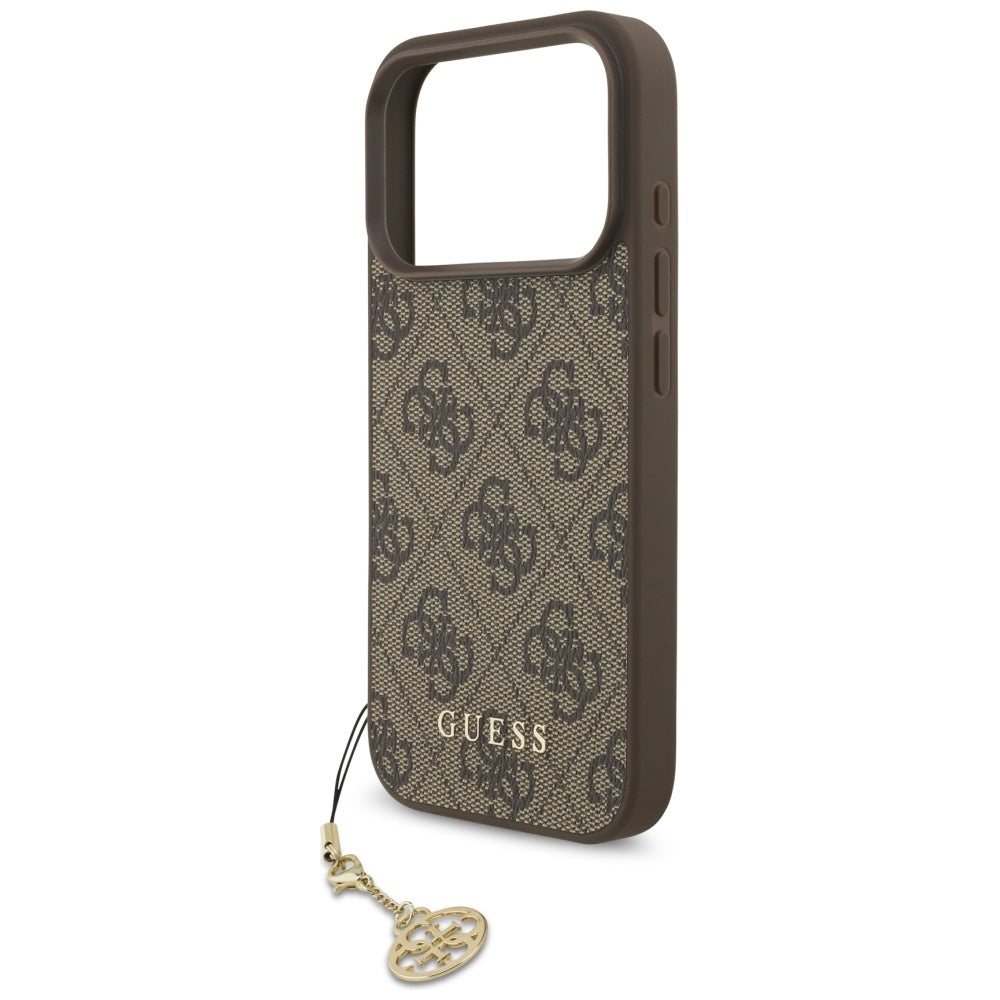 MagSafe Case for Apple iPhone 17 Pro Max, Guess, 4G Charm Cradle, Brown