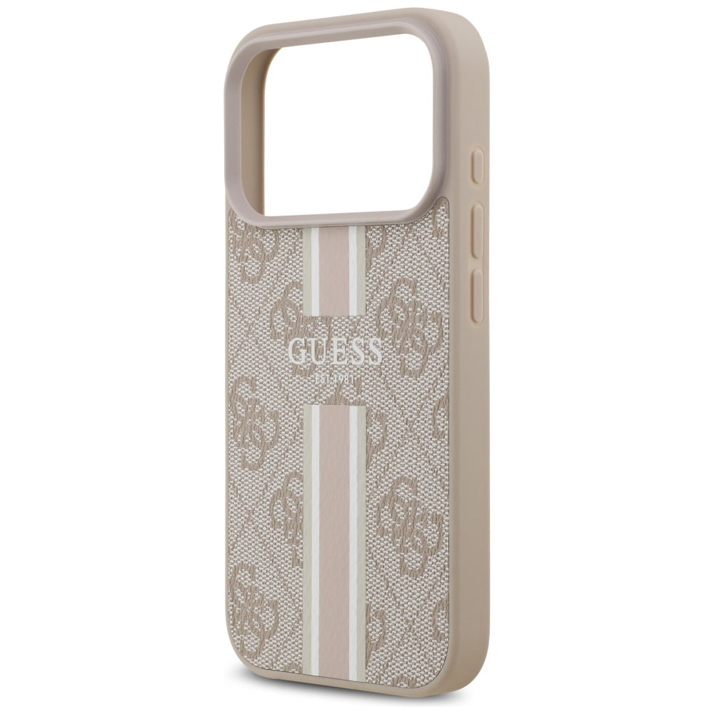 MagSafe Hülle für Apple iPhone 17 Pro Max, Guess, 4G Printed Stripes, Rosa