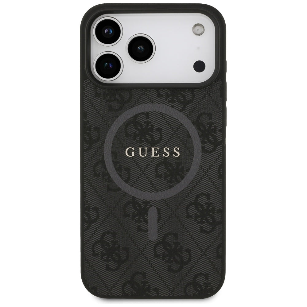 MagSafe Hülle für Apple iPhone 17 Pro Max, Guess, 4G Ring Classic Logo, Schwarz