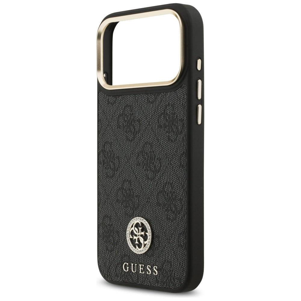 MagSafe Hülle für Apple iPhone 17 Pro Max, Guess, 4G Strass Logo, Schwarz