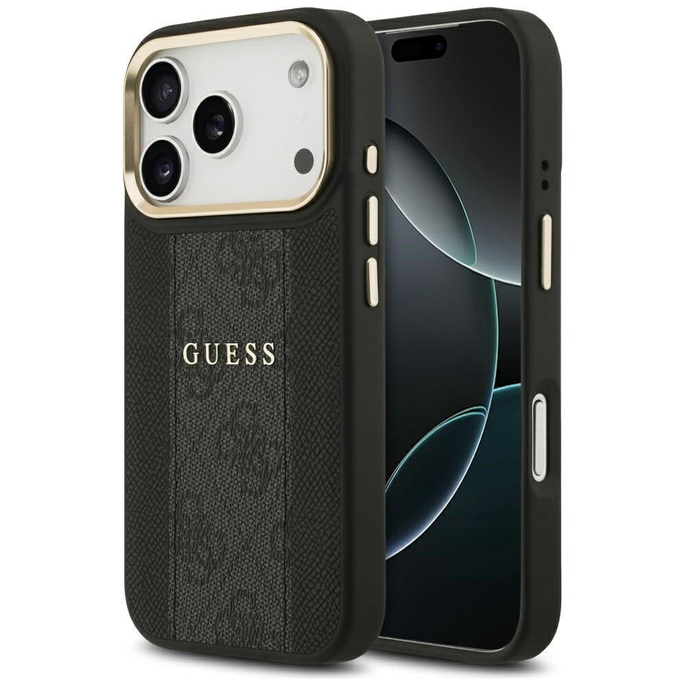 MagSafe Hülle für Apple iPhone 17 Pro Max, Guess, 4G Stripe, Schwarz