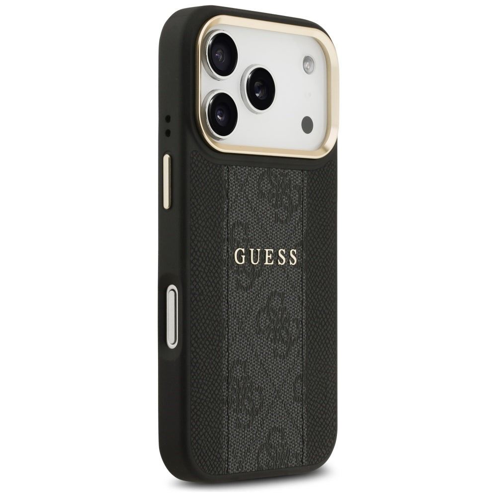 MagSafe Hülle für Apple iPhone 17 Pro Max, Guess, 4G Stripe, Schwarz
