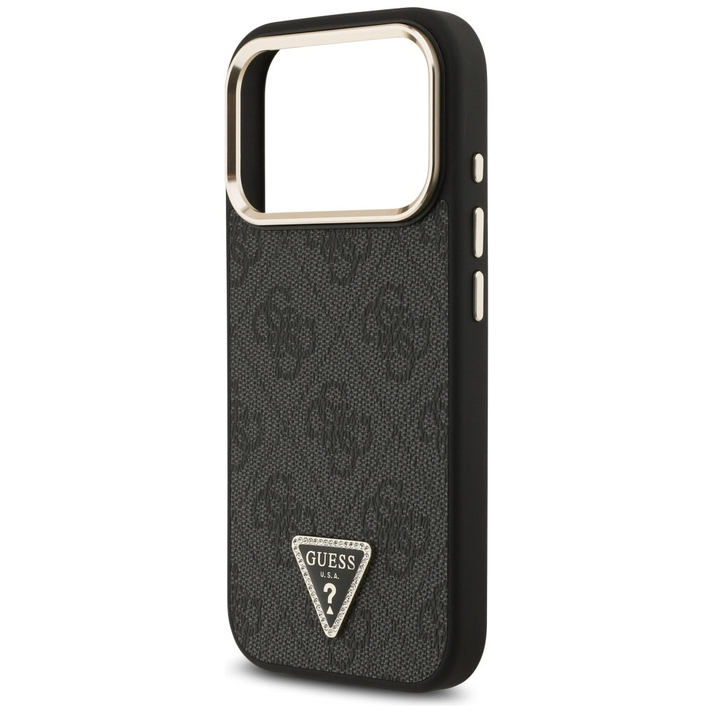 MagSafe Hülle für Apple iPhone 17 Pro Max, Guess, 4G Triangle Diamond Logo, Schwarz
