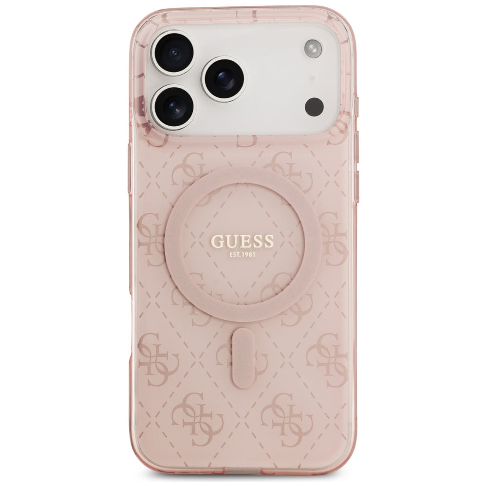 MagSafe Hülle für Apple iPhone 17 Pro Max, Guess, IML 4G Hintergrund, Rosa