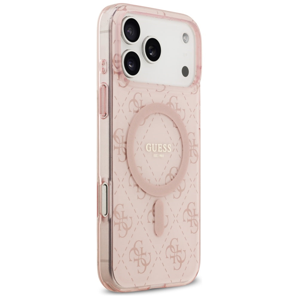 MagSafe Hülle für Apple iPhone 17 Pro Max, Guess, IML 4G Hintergrund, Rosa