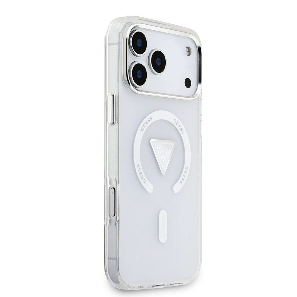 MagSafe Hülle für Apple iPhone 17 Pro Max, Guess, IML Gradient Triangle Logo, Transparent
