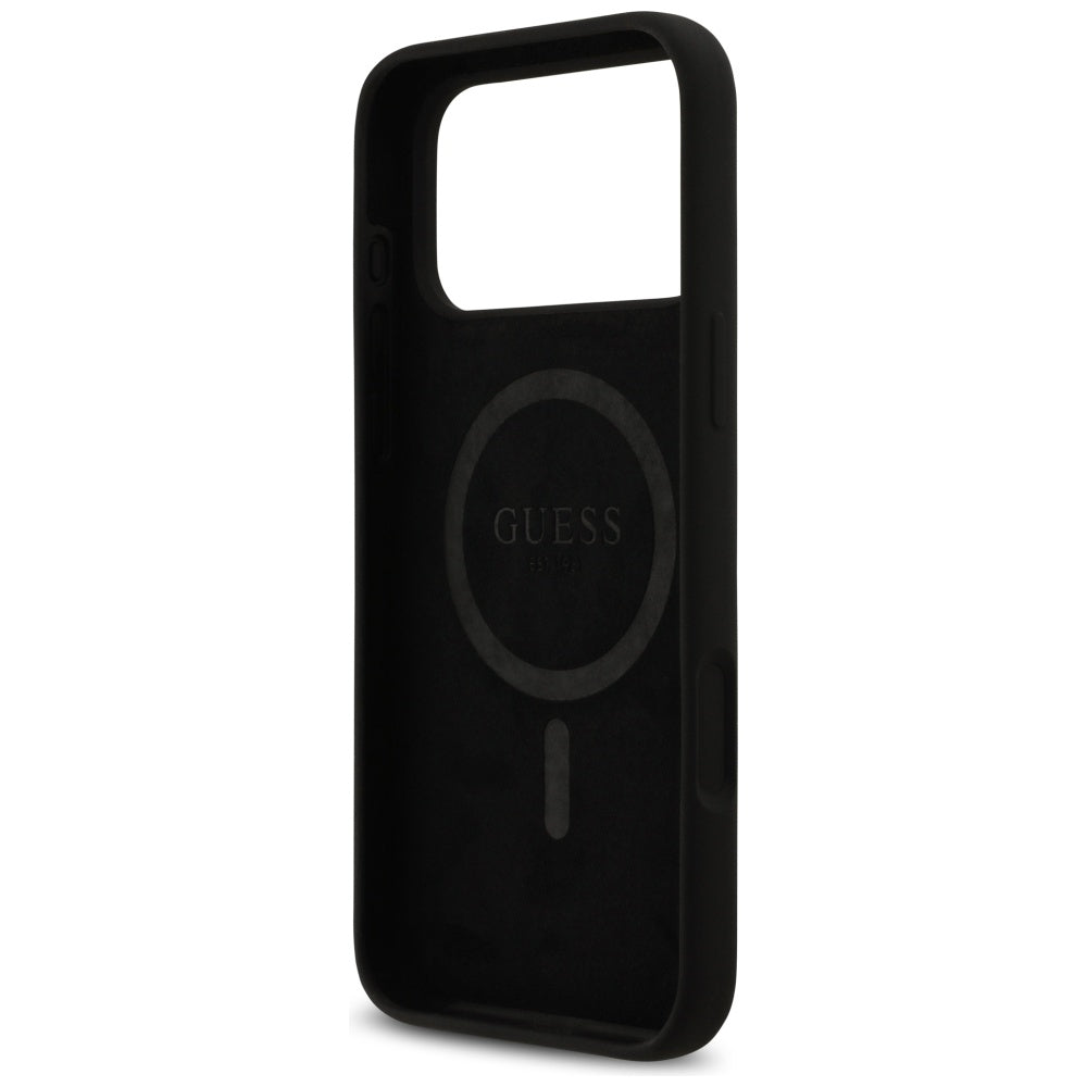 MagSafe Case for Apple iPhone 17 Pro Max, Guess, Strass 4G Logo, Black