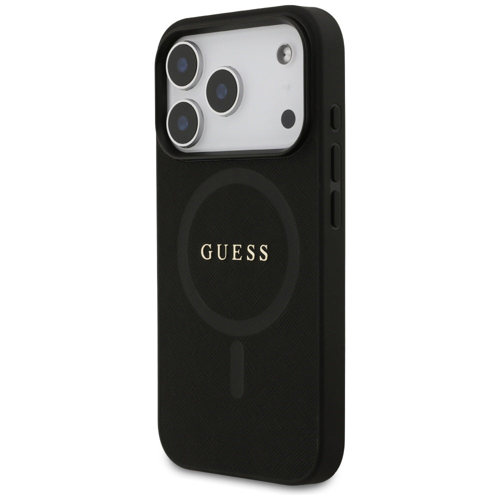 MagSafe Case for Apple iPhone 17 Pro Max, Guess, Saffiano Classic Logo, Black