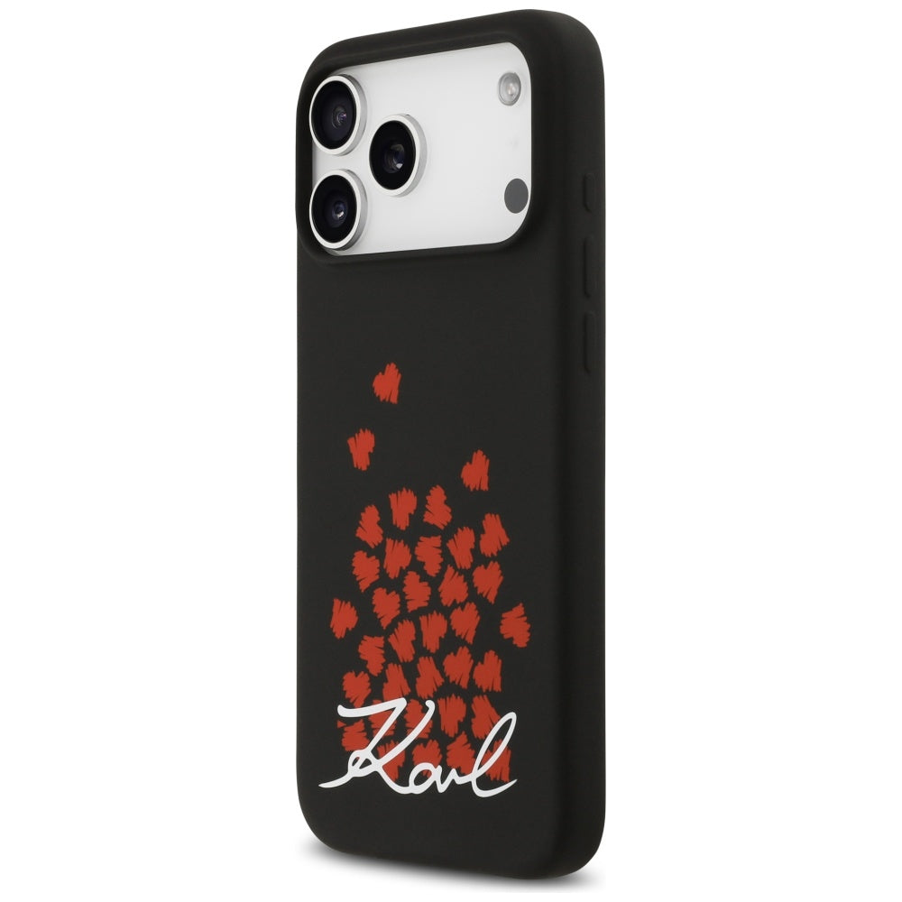 MagSafe Hülle für Apple iPhone 17 Pro Max, Karl Lagerfeld, Heart Sign Logo, Schwarz