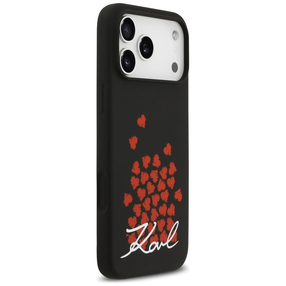 MagSafe Hülle für Apple iPhone 17 Pro Max, Karl Lagerfeld, Heart Sign Logo, Schwarz