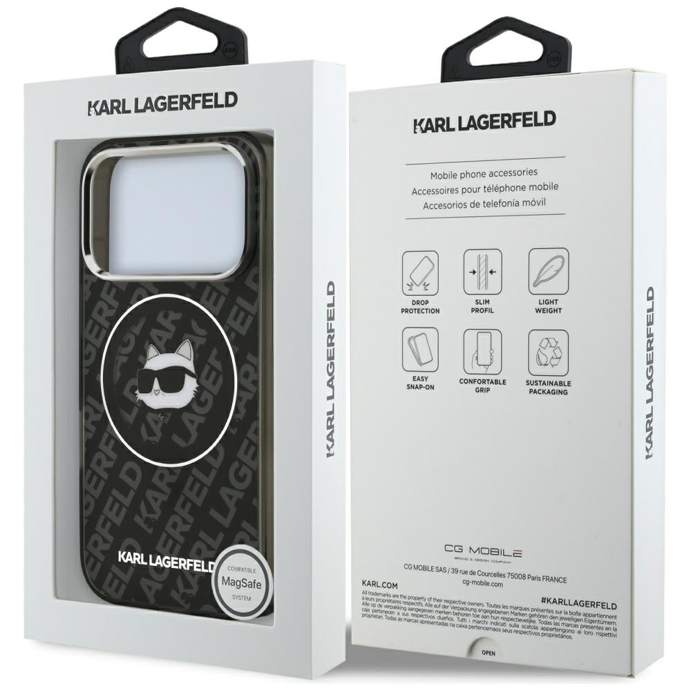 MagSafe Hülle für Apple iPhone 17 Pro Max, Karl Lagerfeld, IML Choupette's Head, Schwarz